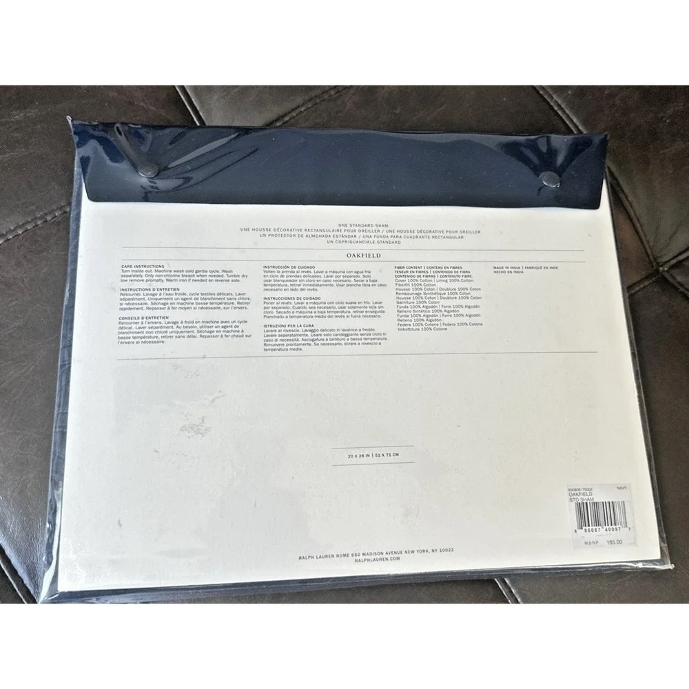Ralph Lauren Home Oakfield Quilted Standard Sham Navy